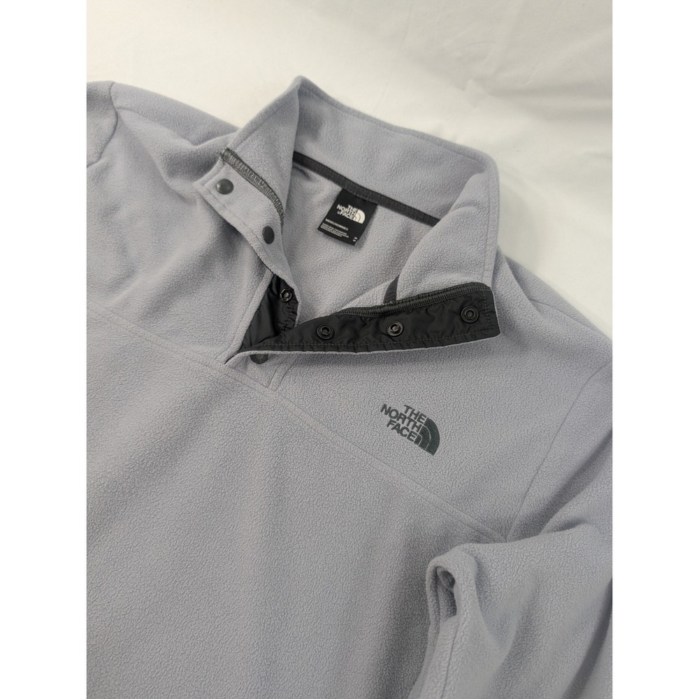 The North Face Sweater Mens Medium Gray Fleece TKA Glacier Snap‎ Neck Pullover